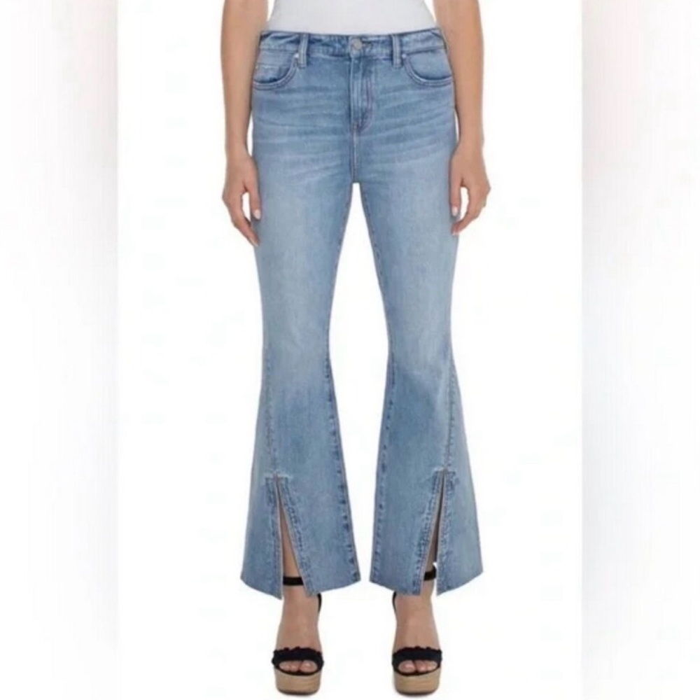 Liverpool Light Wash High Rise Hannah Flare Split Hem Jeans 4 / 27